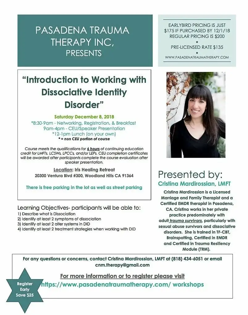 Introduction to Working with Dissociative Identity Disorder - Iris Healing® Retreat